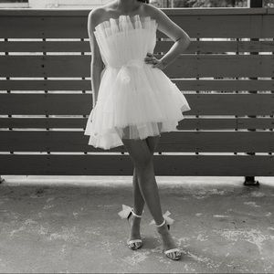 White Tulle Mini Dress - Fashion Nova